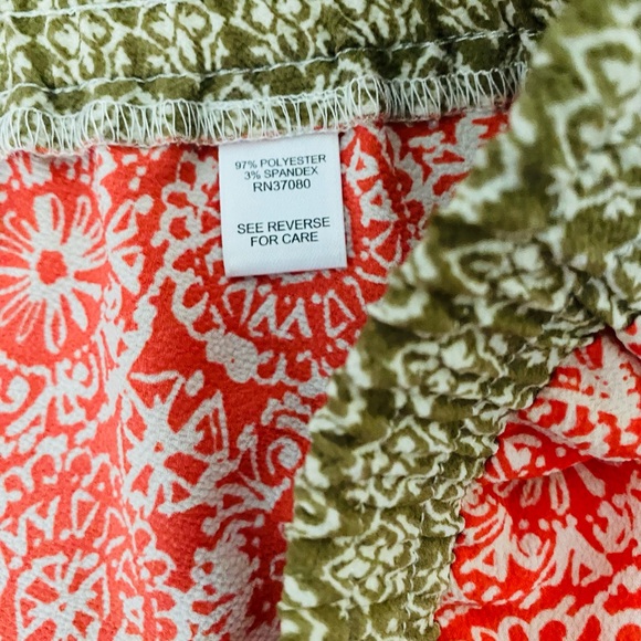 Cato Boho Women’s Pants Large Boho Pull On Wide Leg High Waist Orange Crepe - Picture 5 of 6